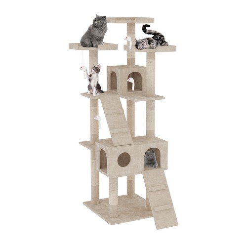 Tiragraffi albero gatto graffiatoio cuccia giocattolo animali giochi H 170 cm - Foto 8 di 10