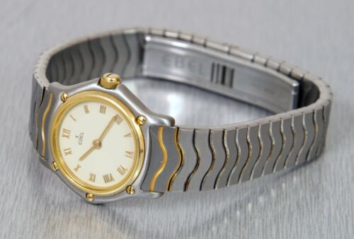 edle Ebel Mini Sport Classic Lady Stahl/Gold Quartz Armbanduhr Ref. 18148871 RAR - Afbeelding 1 van 11