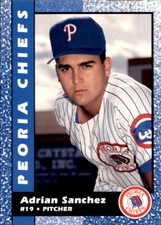 1992 Peoria Chiefs Team Issue #7 Adrian Sanchez Albuquerque New Mexico NM Card