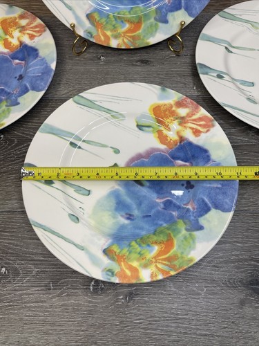 Royal Stafford FLORENCE 11” Dinner Plate Set - Iris Floral ~set Of 4 - Picture 9 of 16