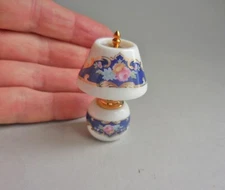 ROSE PATTERN PORCELAIN LAMP ~ REUTTER PORCELAIN ~ DOLLHOUSE MINIATURE 