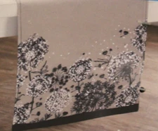 Essential Home Blossom Updated Floral Black Beige Table Runner