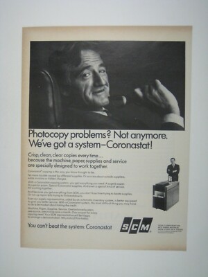 SCM Coronastat Photocopy System 1967 Print Advertisement