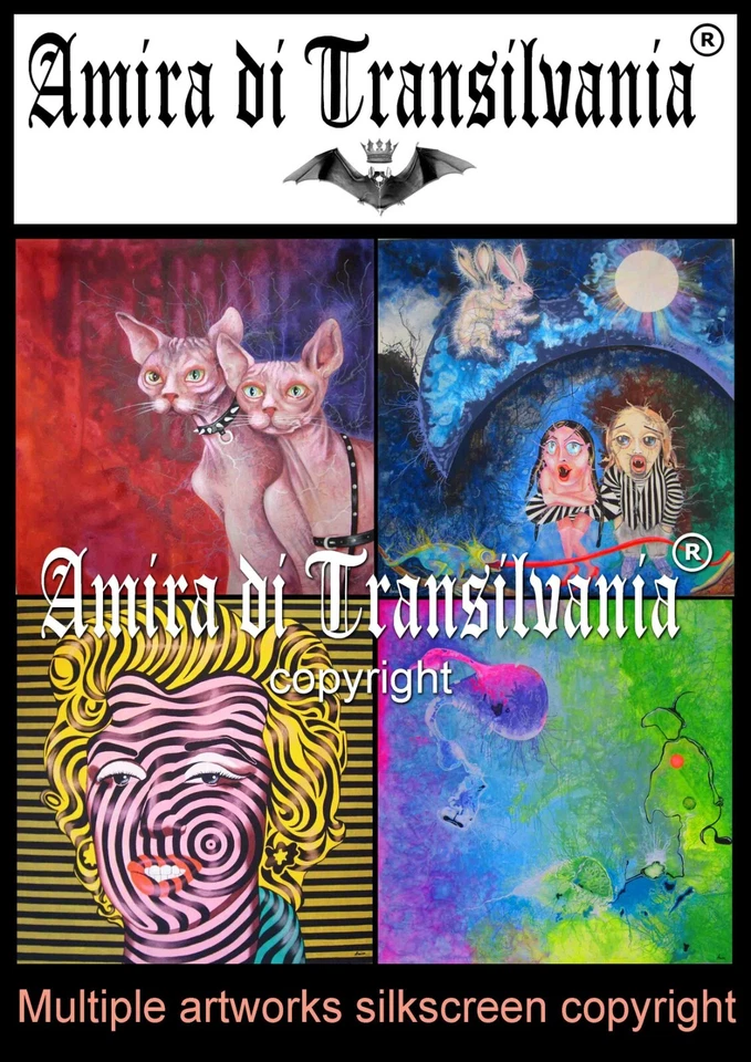 pintura psicodélica original arte pop lienzo acrílico óleo manga dibujos animados vampiro Foto 3 de 4