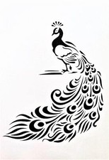 Peacock Tribal Stencil Template Reusable for Wall Art, Jungle DIY Craft