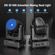 2W 3D Animation Laser Light Projector DMX RGB Stage Effect Moving Head Light US