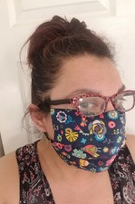 FABRIC FACE MASK FLOWER DESIGNS HAND MADE IN USA