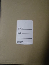 1000 PRICE TAGS SMALL Clothing Tag Gun Price White Pin Ticketer 1 1/4 x 1 3/4