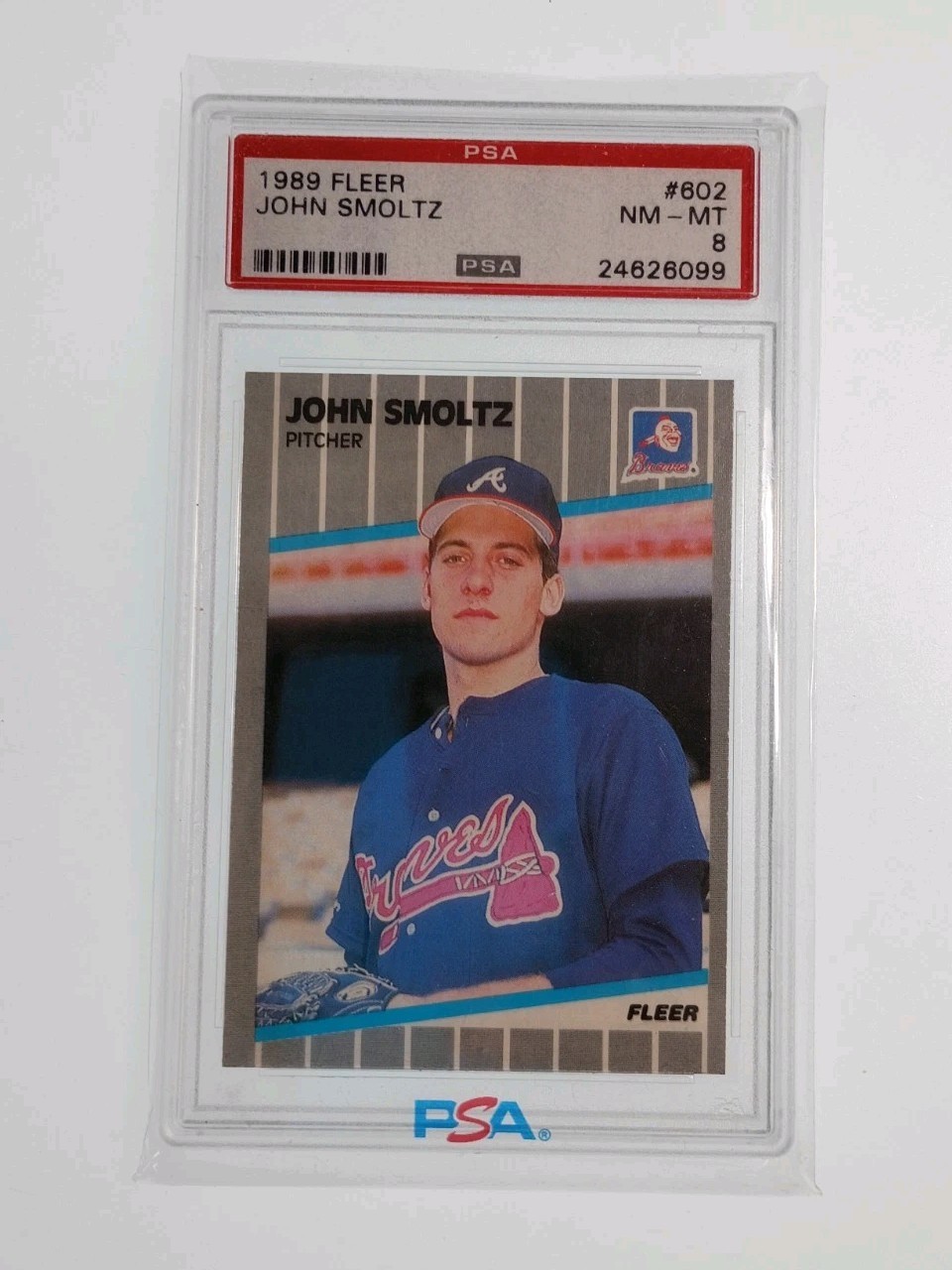 1989 Fleer John Smoltz #602 PSA 8 NM-MT Rookie RC Braves HOF Free Shipping