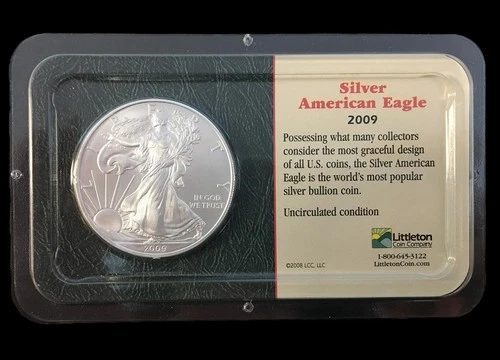2009 Silver American Eagle 1 Oz Littleton Coin Company Uncirculated