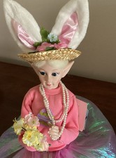 Cynthia Rowley Easter Elf Fairy Doll 21” Shelf Sitter Pearls Flexible Arms Legs
