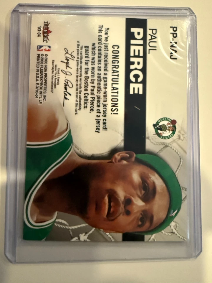 2003 Fleer Net Assets Paul Pierce Game Worn Patch #PP-NAJ Boston Celtics - Image 2 of 2