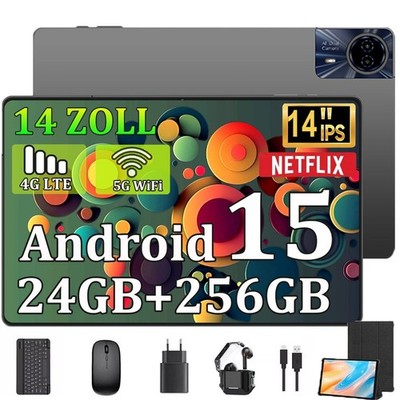 2026 Neu 5G WiFi Gaming Tablet 14/10 Zoll Android 15 Tablet 24/22GB+256GB GPS