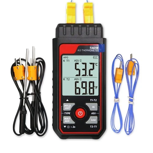 Digital Thermocouple Thermometer Dual-Channel K/J Type Thermometer -328~2501℉...
