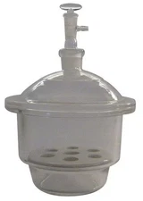 Zoro Select 5YHU8 Vacuum Desiccator, Glass, Clear, I.D. 240mm (Formerl