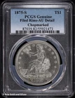 1875-S T$1 Silver Trade Dollar PCGS Genuine AU Detail | Chopmarked