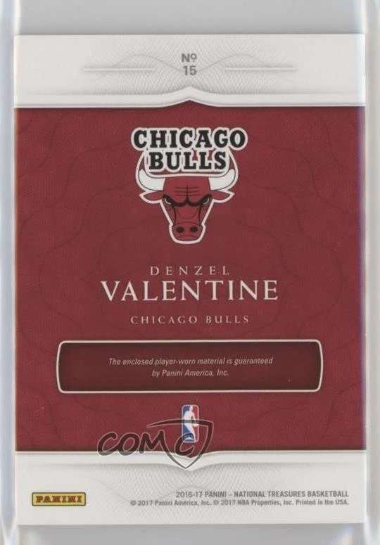 2016-17 Panini National Treasures Rookie Jumbo Materials /35 Denzel Valentine RC - Image 2 of 2