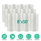 8"x50' Vacuum Sealer Bags 2-80 Rolls Embossed Food Saver Storage Bag 4 Mil