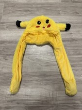 Pikachu Plush Hat With Movable Ears Kids One Size Fits All