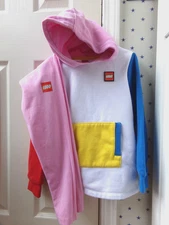 LEGO Pink Hoodie Leggings Set Sweatshirt 2 Piece Size 6-7 Girls Blue Color Block