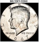 1967 KENNEDY HALF DOLLAR, 40 % SILVER, VERY NICE RARE  COIN, FAST SHIPPING