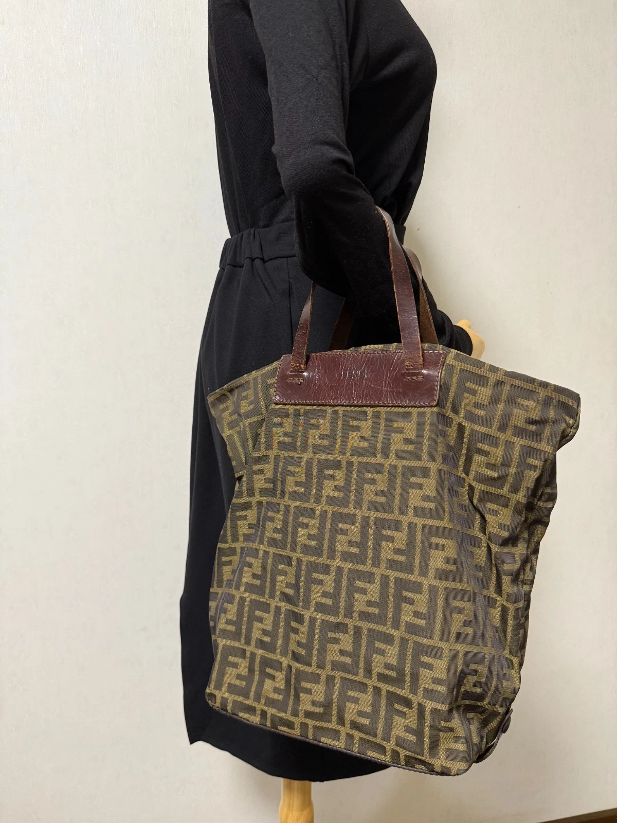 Borsa FENDI ZUCCA VINTAGE Monogram Marrone AUTENTICA