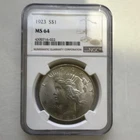 1923 Peace Dollar NGC MS 64 Uncirculated Silver $1 Philadelphia Business Strike