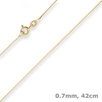0,7Mm Schlangenkette Diamantiert Collier Halskette Aus 585 Gold Gelbgold 42Cm