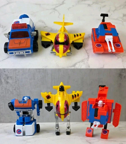 1984 Switch Force Bots Robot Lot! LJN , Jet, Fire Truck And Tank