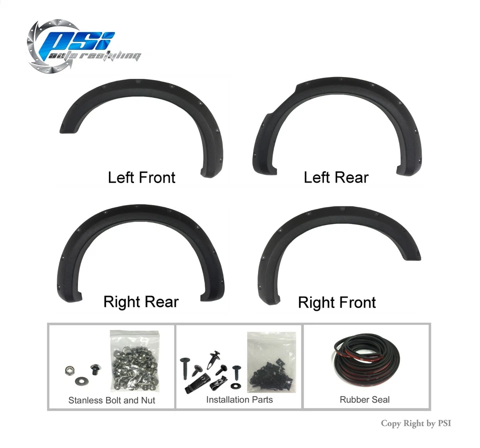 Sand Blast Textured Pocket Bolt Fender Flares Fits Nissan Titan XD 2016-2021 - Image 2 of 3