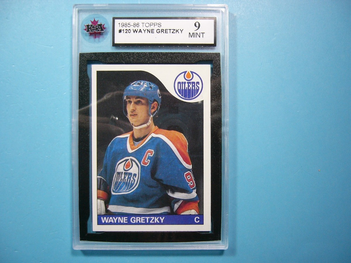 1985/86 TOPPS NHL HOCKEY CARD #120 WAYNE GRETZKY KSA 9 MINT SHARP