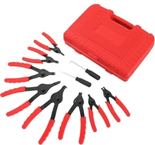 11PCS Snap Ring Plier Set | Heavy Duty Straight & Bent Retaining Ring Pliers wit