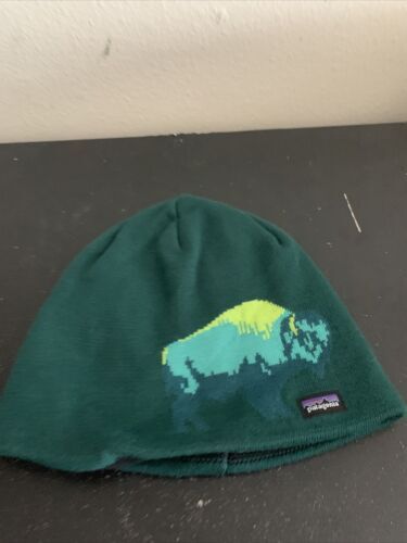 PATAGONIA Powder Town Snowfall Knit Beanie Hat Dark Borealis  display picture 3