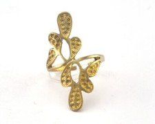Minimalist Leaf Ring Adjustable Raw brass 18mm 8US inner size 2643