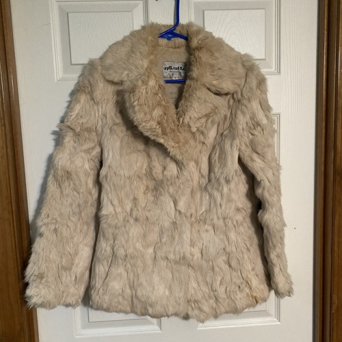Split End Ltd Vintage Genuine Rabbit Fur Coat Jacket Hong Kong Size S Tan - Picture 6 of 7