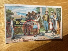 Trade Card Arrival Wheeler & Wilson Sewing Machine - Lewiston, ME. P9