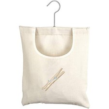 Whitmor Canvas Clothespin Bag Hanging Storage Organizer #6462-789 10.5" x 12.5"