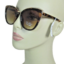 Jessica Simpson Cat Eye Sunglasses Tortoise Shell Frame Gold Rim Accent J6134-TS