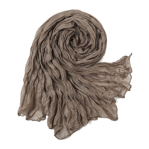 Crinkle Hijab Women Long Scarf Solid Color Muslim Turban Wrap Shawl Scarves New - Foto 9 di 32
