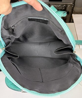 Borse In Pelle Soft Italian Green Leather Green Zip Backpack  display picture 1