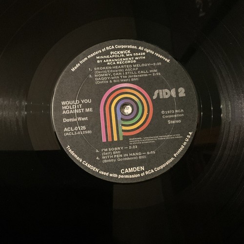 Dottie West Would You Hold It Agaisnt Me/ Stereo EX/VG+ Org Inn Outer Sleeve - Picture 3 of 5