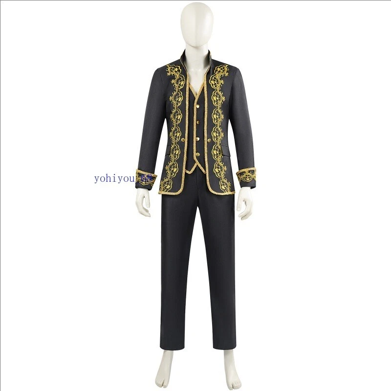Conjunto de Traje Estilo Regal Vintage Único Negro Dorado Bordado Performance Fiesta Foto 2 de 4