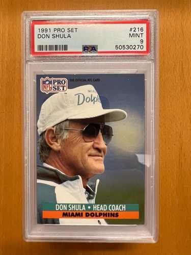 1991 Pro Set Don Shula #216 Miami Dolphins PSA 9