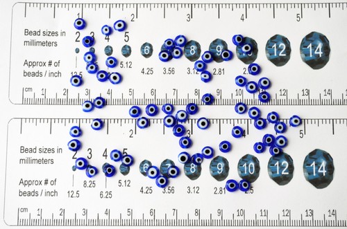 6 mm Blau Evil Eye Perlen - 60 Stück Echtglas Evil Eye Perlen aus Türkei - NAZAR - Bild 3 von 5