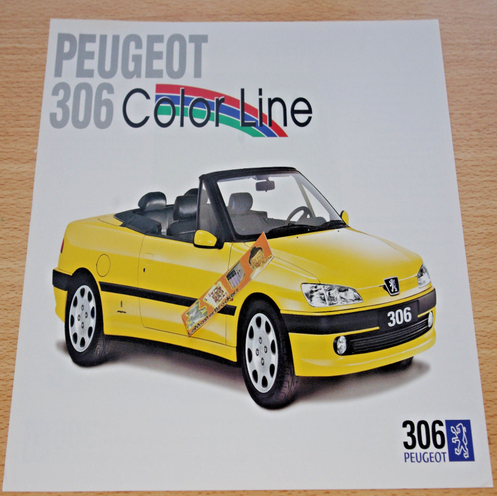 PEUGEOT 306 COLOR//LINE cabriolet série spéciale Fiche Pub Brochure adversing