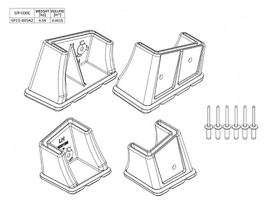 Bailey Ladder Replacement Feet Kit Suits P-150 Series Stepladder SP15-009AZ - image 2 of 4