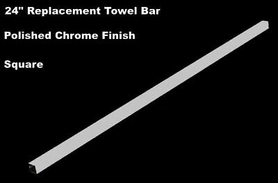 24" Square Replacement Towel Bar Polished Chrome Finish Fits 3/4" Bracket Towels 