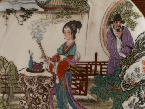 3 Chinese Plates ‘Beauties of the Red Mansion’ series, by Zhao Huimin - Picture 6 of 9