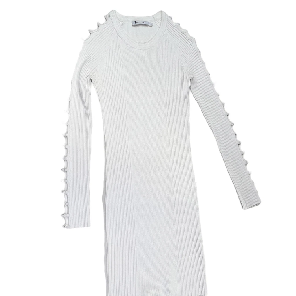 Dettaglio cinturino T di Alexander Wang bianco sporco medio sexy elastico LS