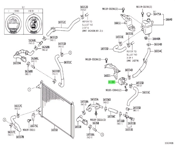 Bomba eléctrica genuina Toyota Crown/HYBRID JDM 161B0-36010 Foto 4 de 4